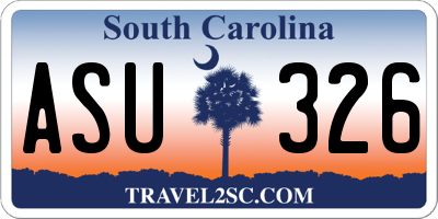 SC license plate ASU326