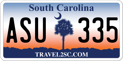 SC license plate ASU335