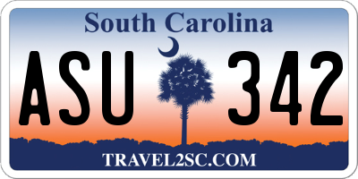 SC license plate ASU342