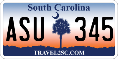 SC license plate ASU345