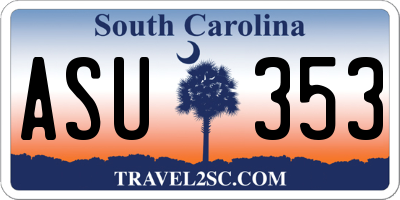 SC license plate ASU353