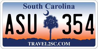 SC license plate ASU354