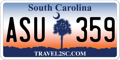 SC license plate ASU359