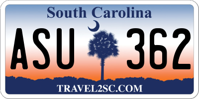 SC license plate ASU362
