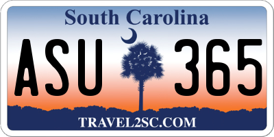 SC license plate ASU365
