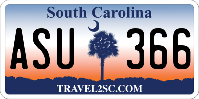 SC license plate ASU366