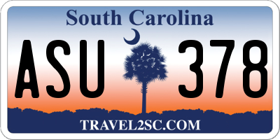 SC license plate ASU378