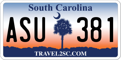 SC license plate ASU381