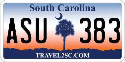 SC license plate ASU383