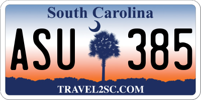 SC license plate ASU385