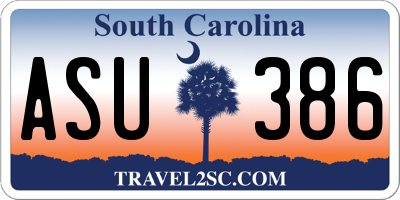 SC license plate ASU386