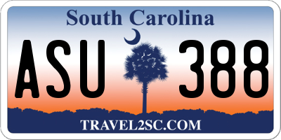 SC license plate ASU388