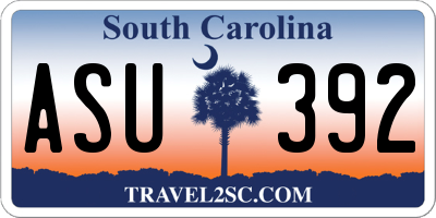 SC license plate ASU392