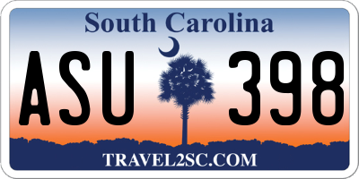 SC license plate ASU398