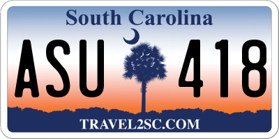 SC license plate ASU418