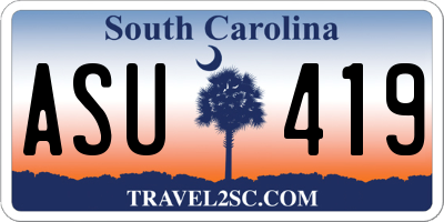SC license plate ASU419