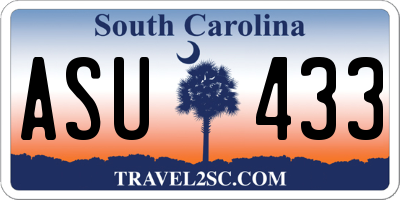 SC license plate ASU433