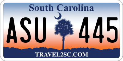 SC license plate ASU445