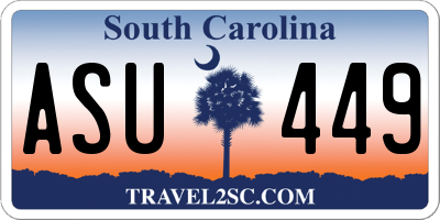 SC license plate ASU449