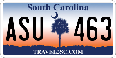 SC license plate ASU463