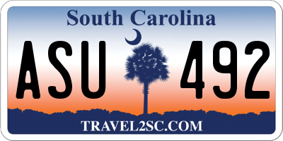 SC license plate ASU492