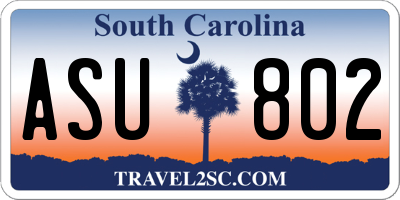 SC license plate ASU802