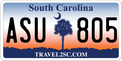 SC license plate ASU805