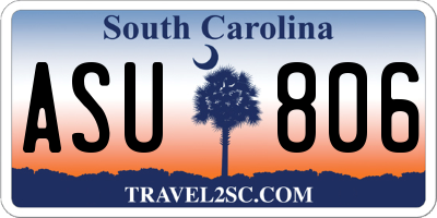 SC license plate ASU806