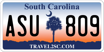SC license plate ASU809