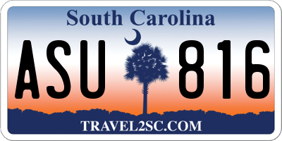 SC license plate ASU816
