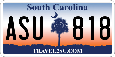 SC license plate ASU818