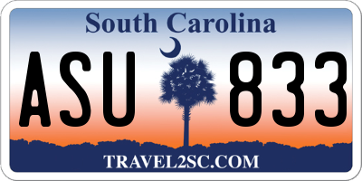 SC license plate ASU833