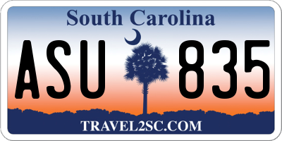 SC license plate ASU835
