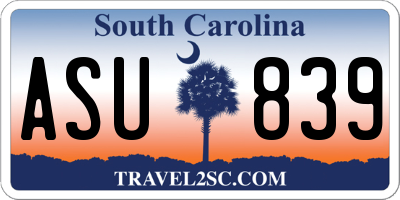 SC license plate ASU839
