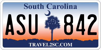 SC license plate ASU842