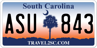 SC license plate ASU843