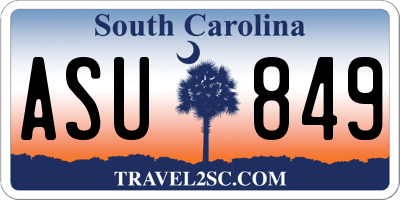 SC license plate ASU849