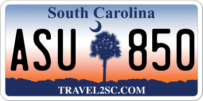 SC license plate ASU850