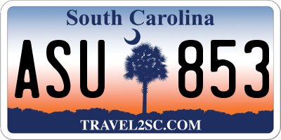 SC license plate ASU853