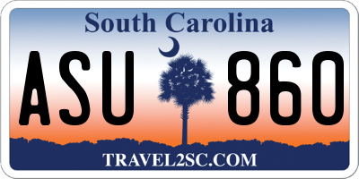 SC license plate ASU860