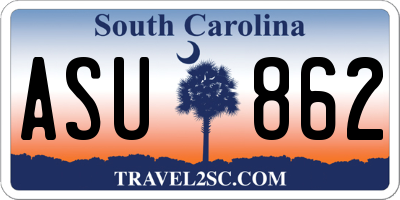 SC license plate ASU862