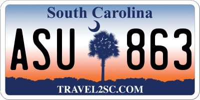 SC license plate ASU863