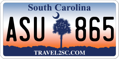 SC license plate ASU865