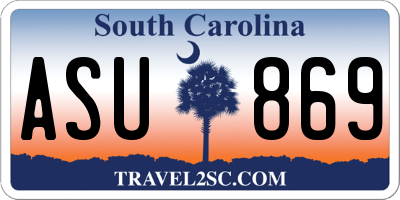 SC license plate ASU869