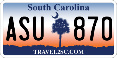SC license plate ASU870