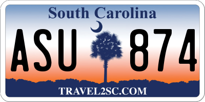 SC license plate ASU874