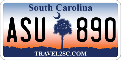 SC license plate ASU890