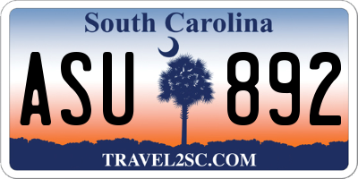 SC license plate ASU892