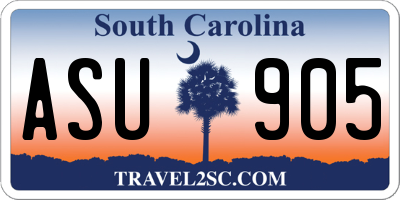 SC license plate ASU905