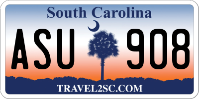 SC license plate ASU908